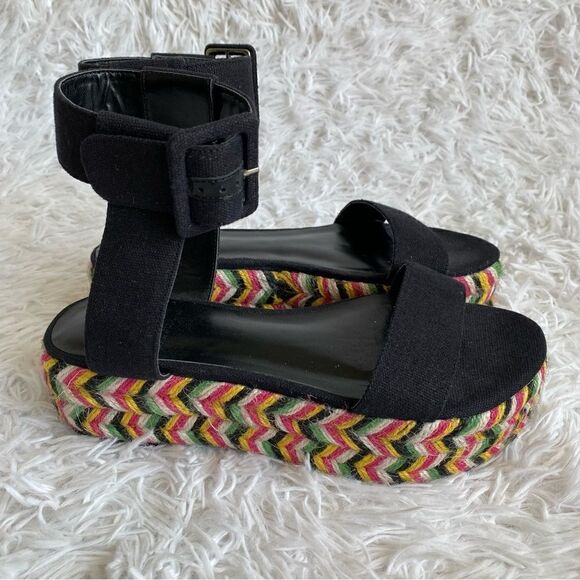 House of Harlow 1960 x REVOLVE Black Aiden Espadrille Sandals Size 6 - Picture 2 of 9